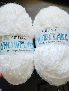 Sirdar Snowflake Ultra Light Fashion Chunky Yarn - White Lot Of 2